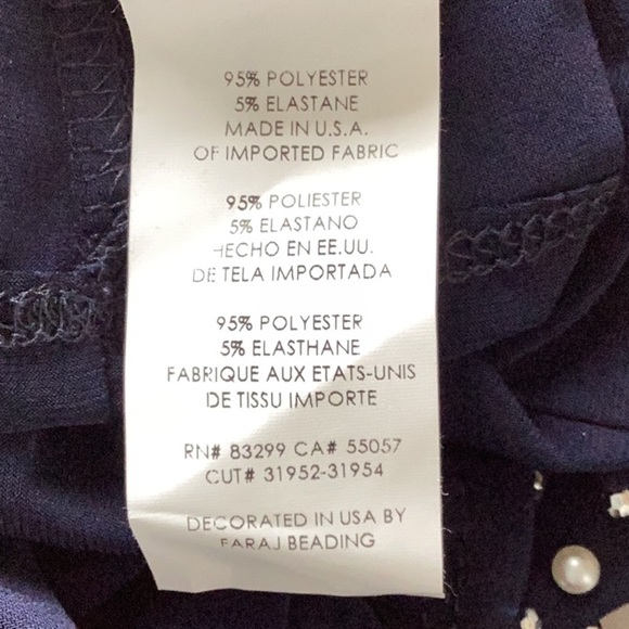 Annalee + Hope NWT Deep Blue Blouse Top Embellished Short Sleeves Holiday Large - Picture 8 of 8